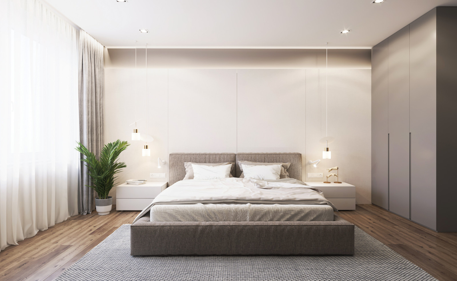 BEDROOM. WHITE FLAT