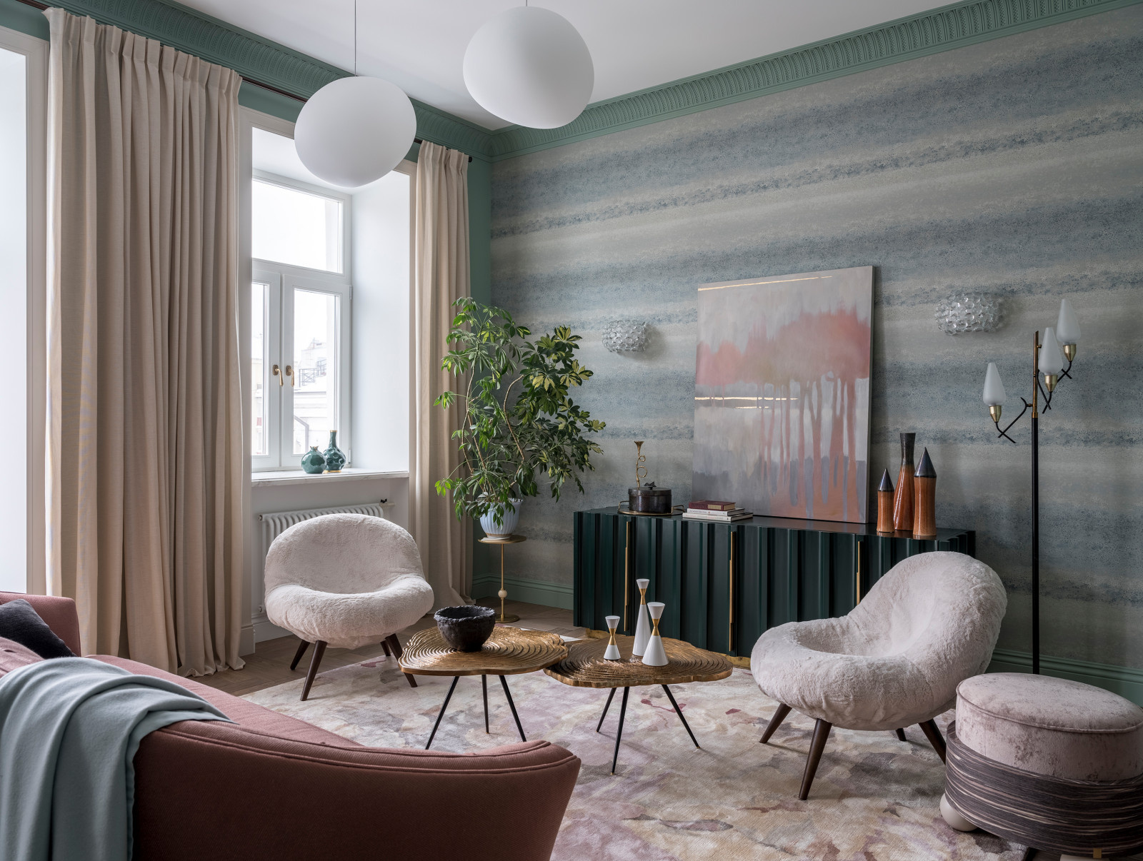 Романтичный интерьер на Сретенке 107 кв.м.