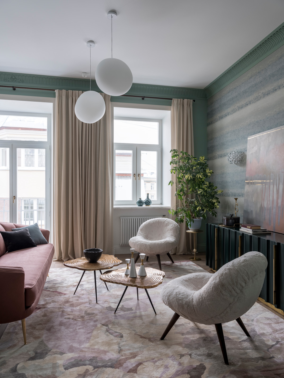 Романтичный интерьер на Сретенке 107 кв.м.