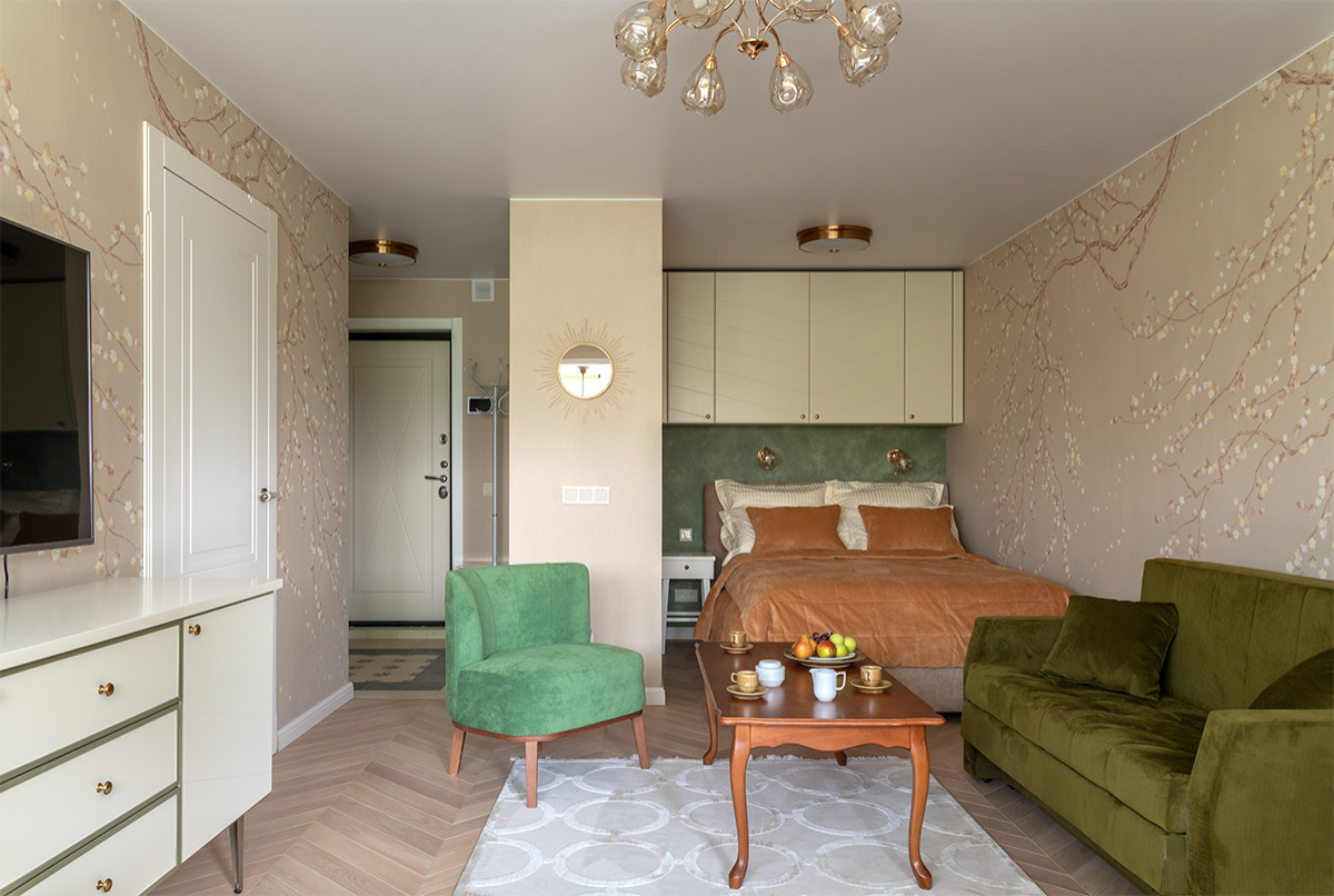 Маленькая квартира с весенними нотками. 38 м2. Серия дома П II-68.