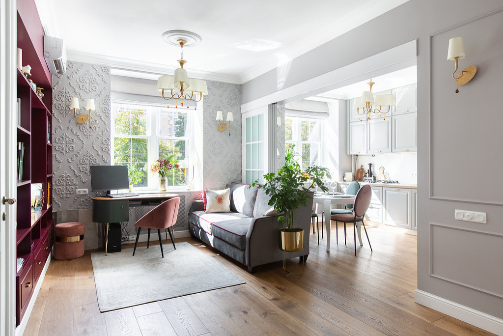 Гостиная. Вид на кухню.