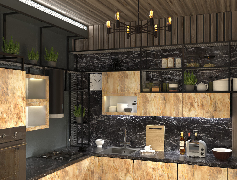 Дизайн-проект кухни в стиле "loft" жк "Летний Сад"
