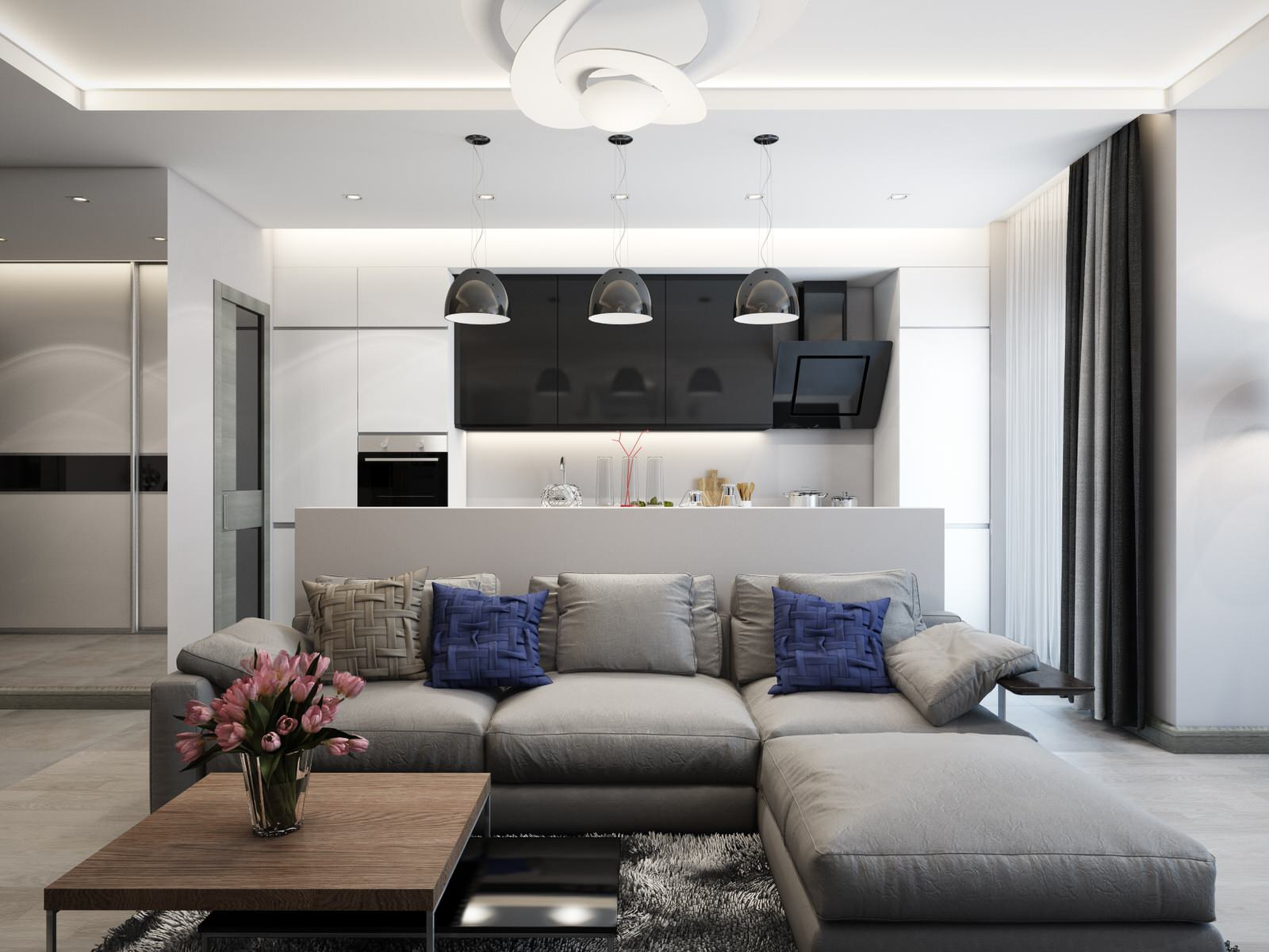 Interior design in apartment "Monochromnity"