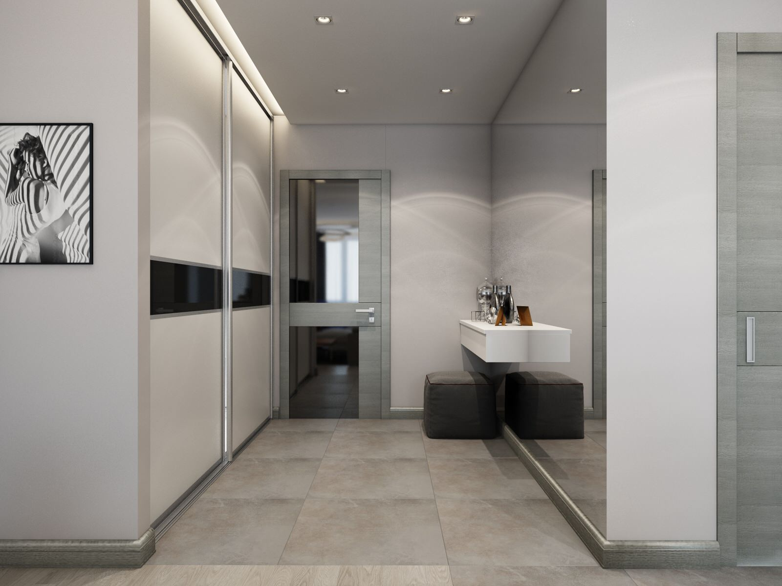 Interior design in apartment "Monochromnity"