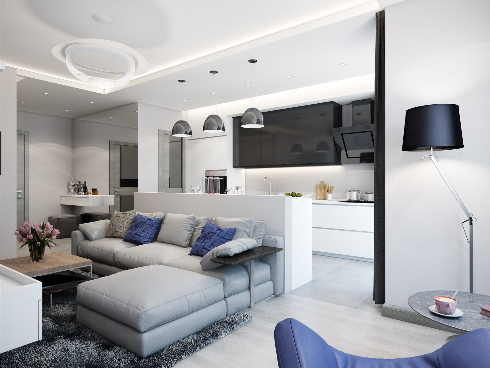 Interior design in apartment "Monochromnity"