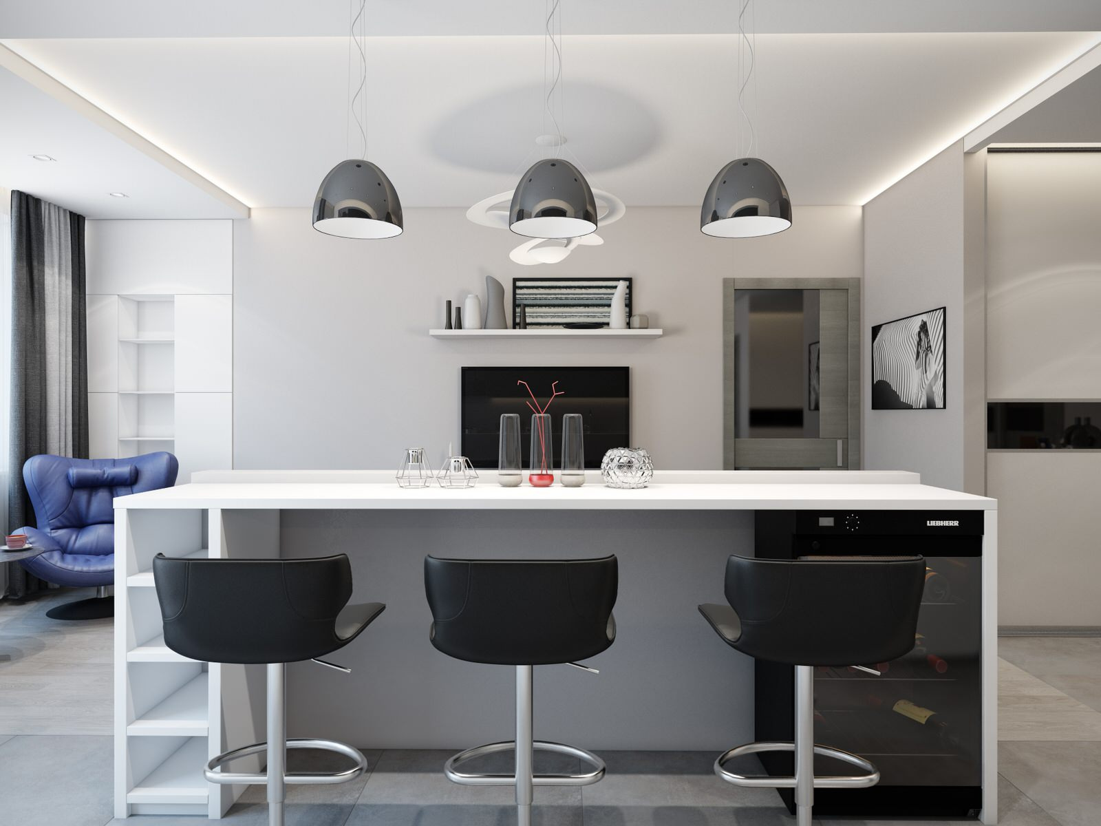 Interior design in apartment "Monochromnity"