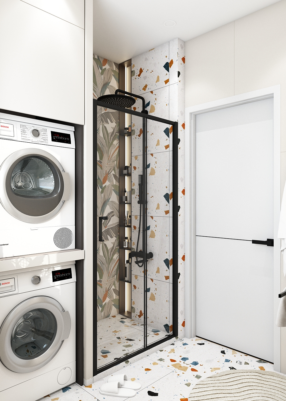 Санузел с душевой в ЖК Первый на Правом