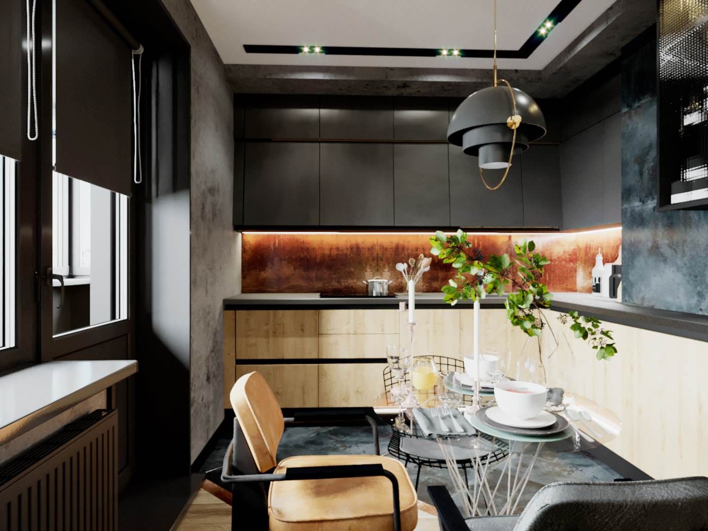 Кухня-гостиная для молодого креативного человека