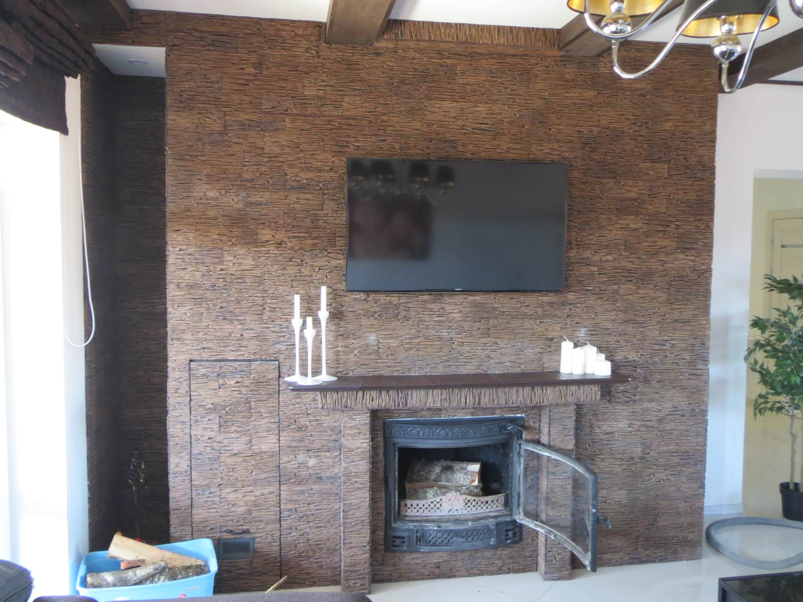 Камин с водным контуром в дачном доме в д. Бовбли