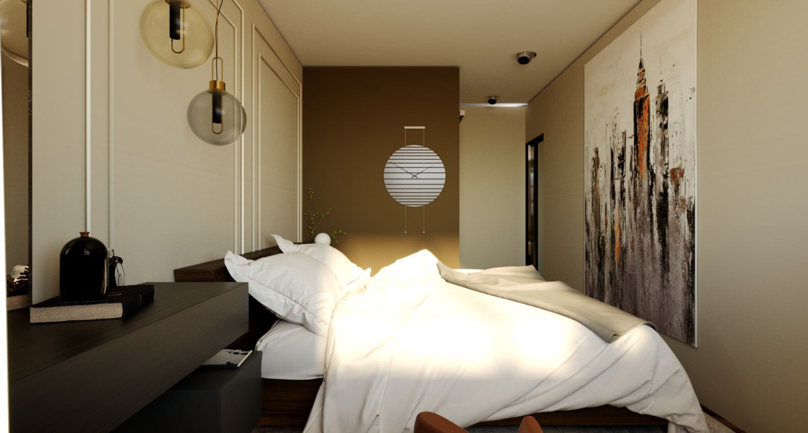 Interior design in a modern classic