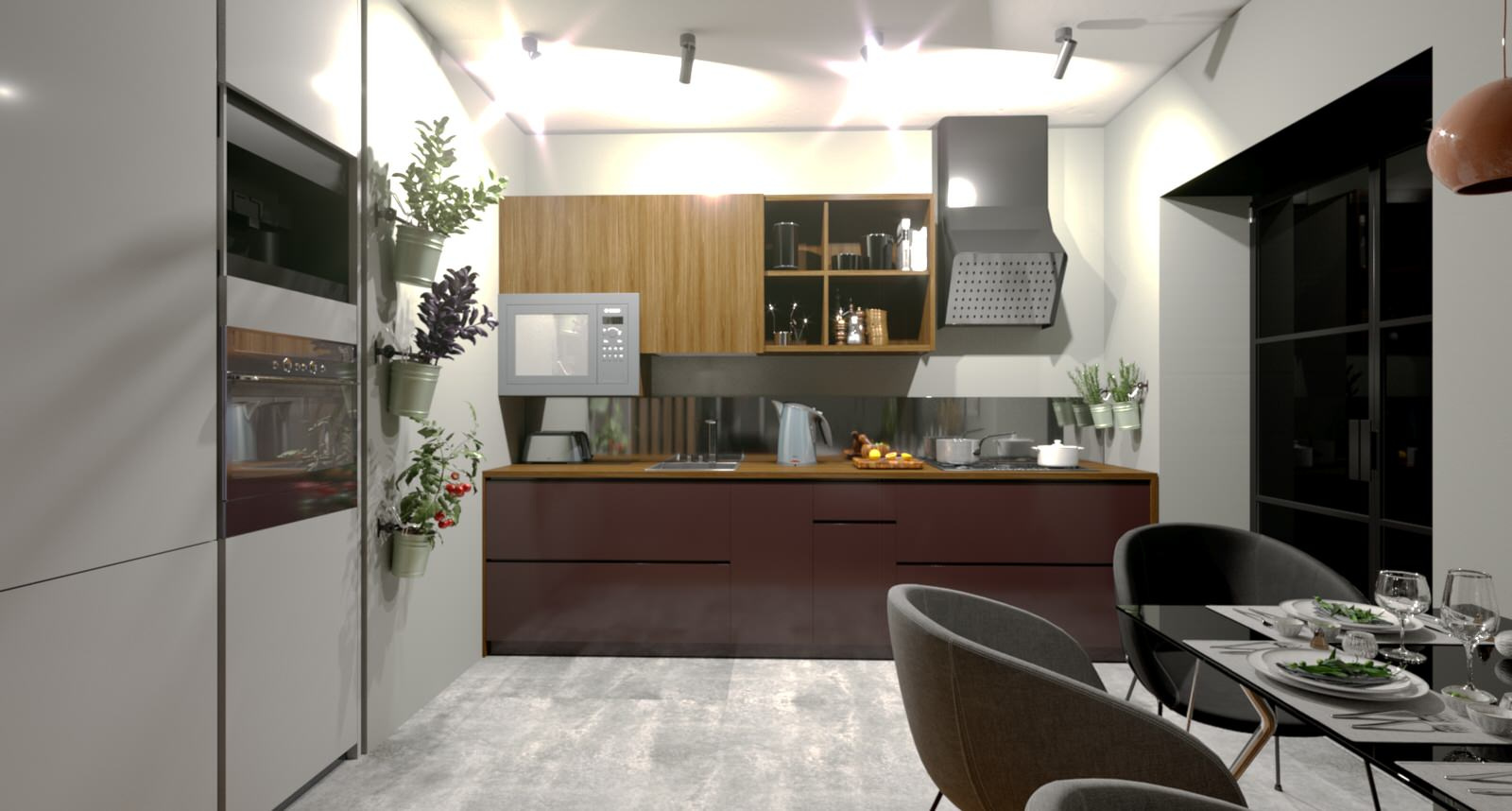 Interior design in a modern classic