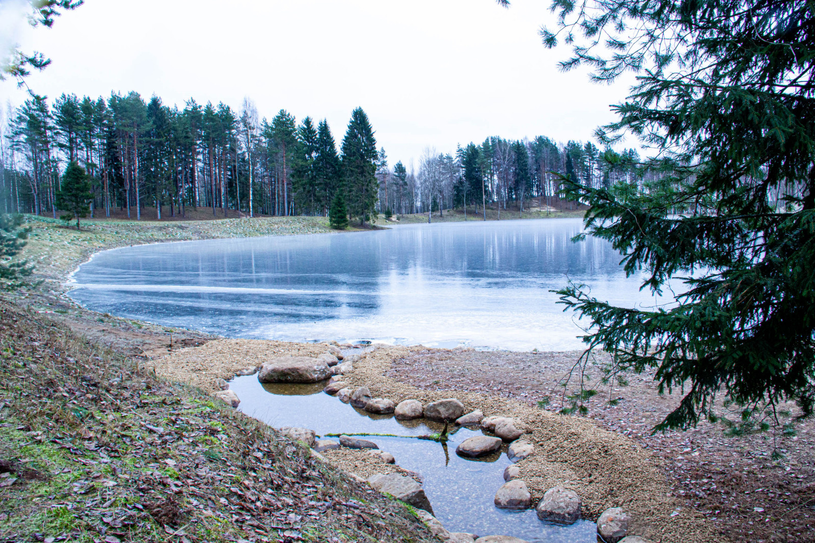 Декоративный ручей в п. Ящерово (Новгородская обл.)