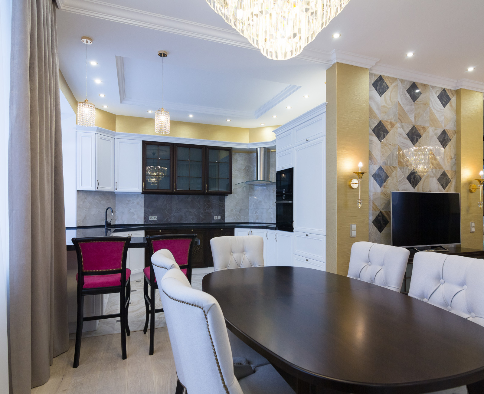 Кухня-гостиная по индивидуальному проекту.