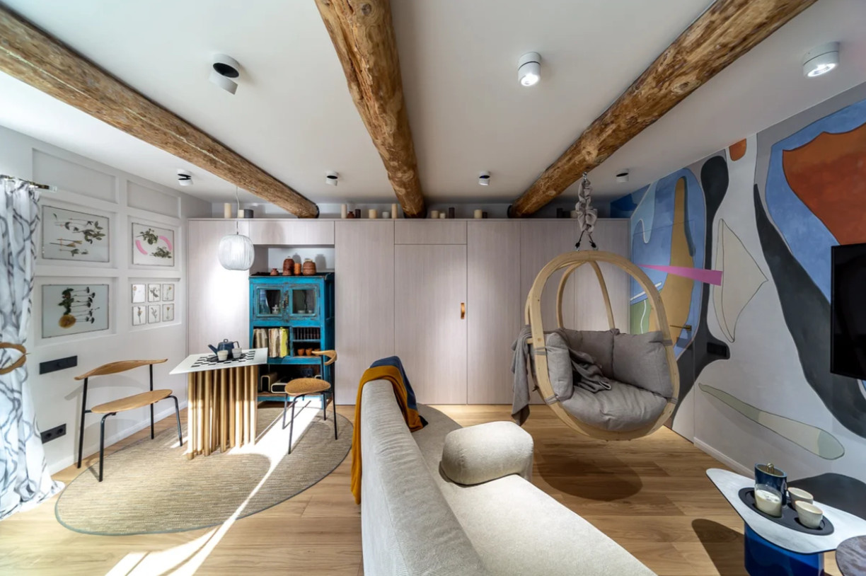 Циновки в гостиную загородного дома в стиле авангард