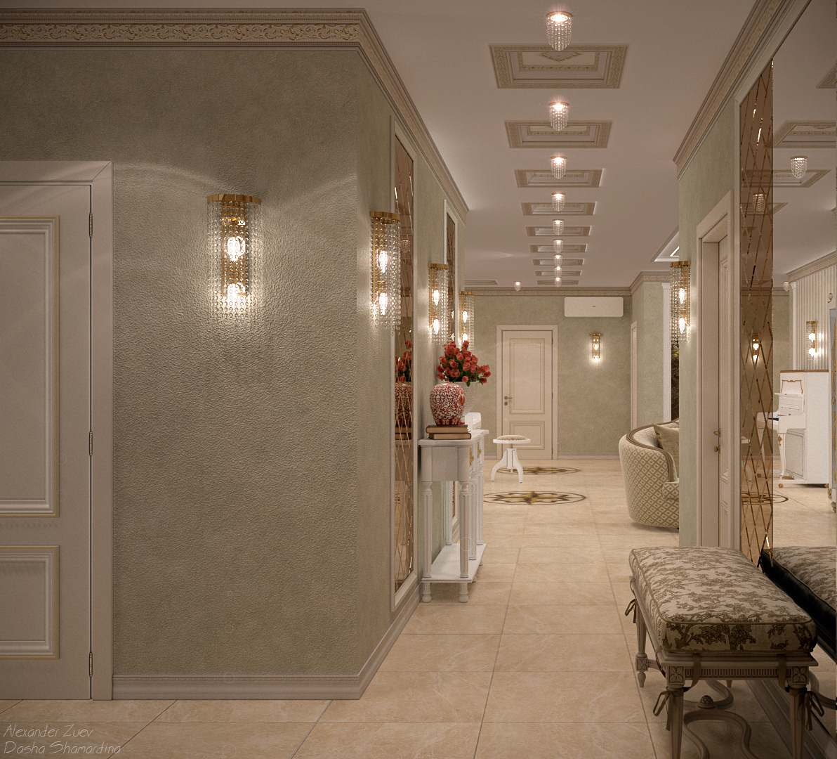 Дизайн коридора в классическом стиле в квартире, г.Краснодар