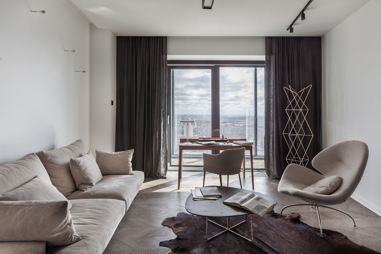 Апартаменты в американской высотке. Строго и лаконично