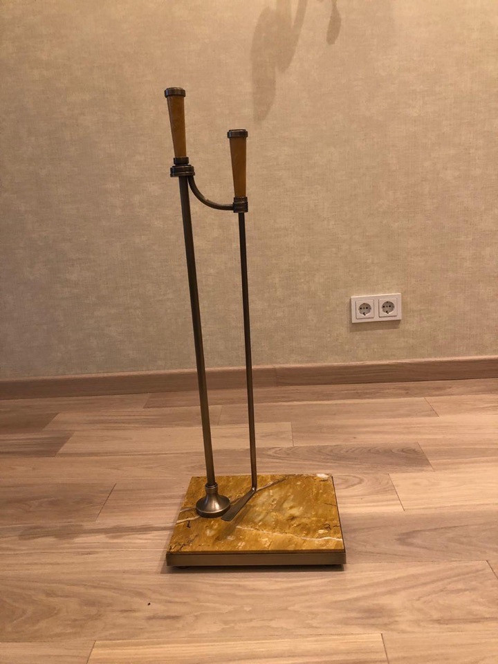 Современный камин-рама из мрамора Giallo Siena