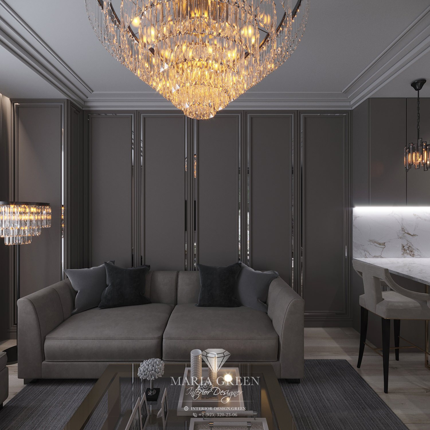 A sleek two-room apartment in Saint Petersburg