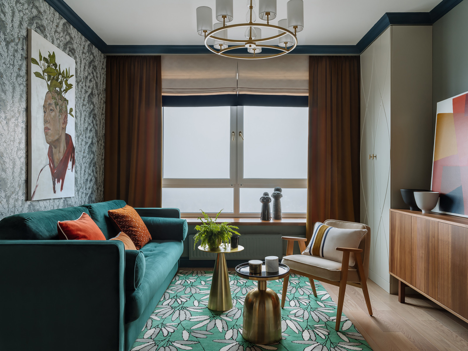 Houzz тур: Квартира с изумрудным диваном