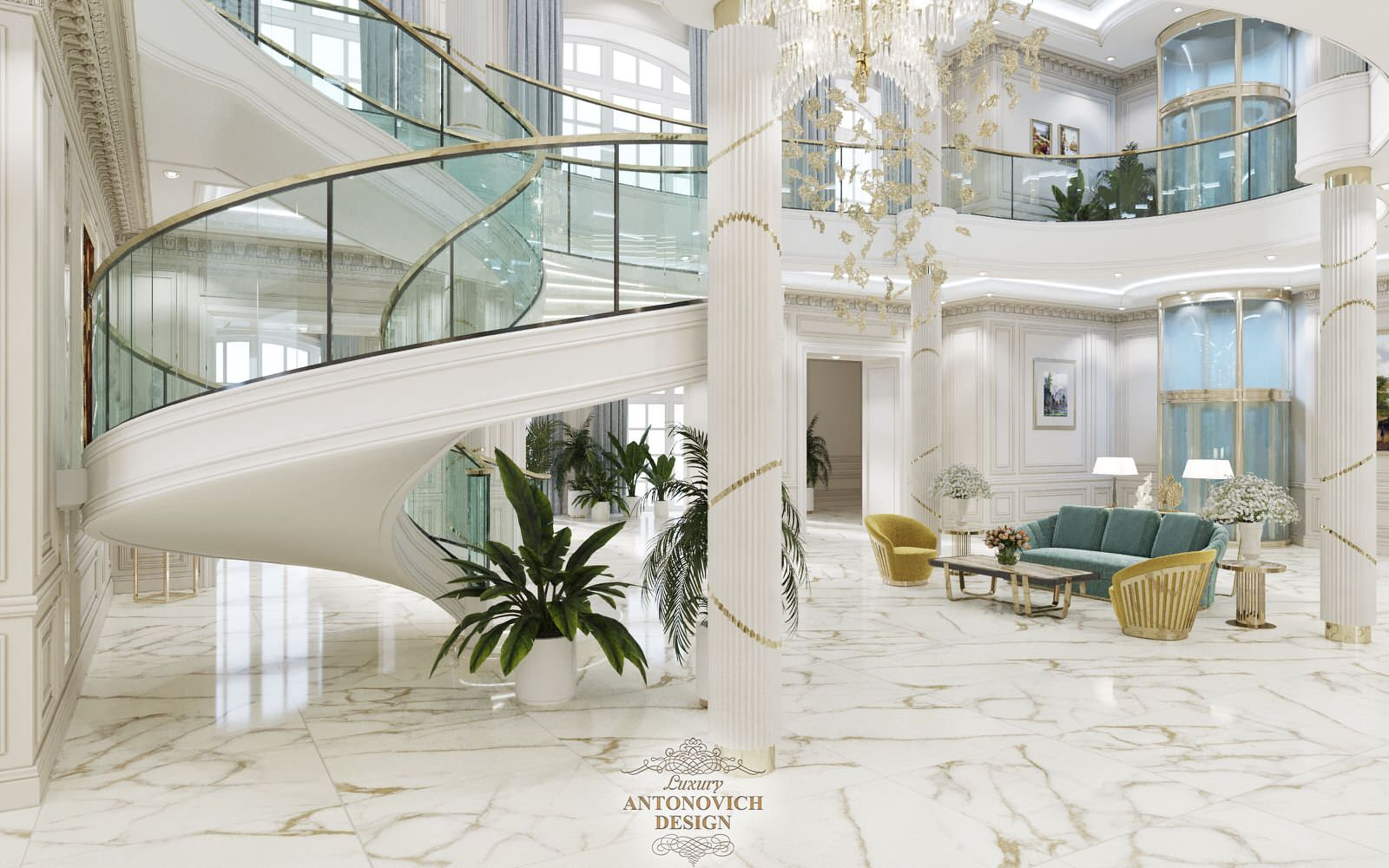Роскошный холл от дизайнеров студии Luxury Antonovich Design