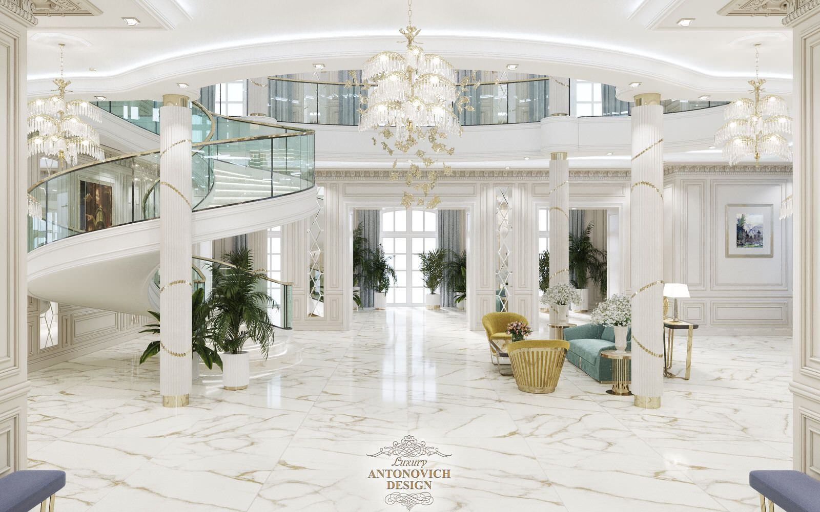 Роскошный холл от дизайнеров студии Luxury Antonovich Design