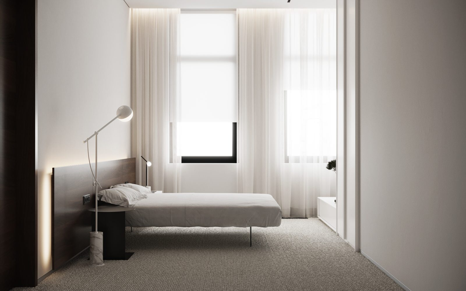 The Whale – Minimalist modern guest bedroom