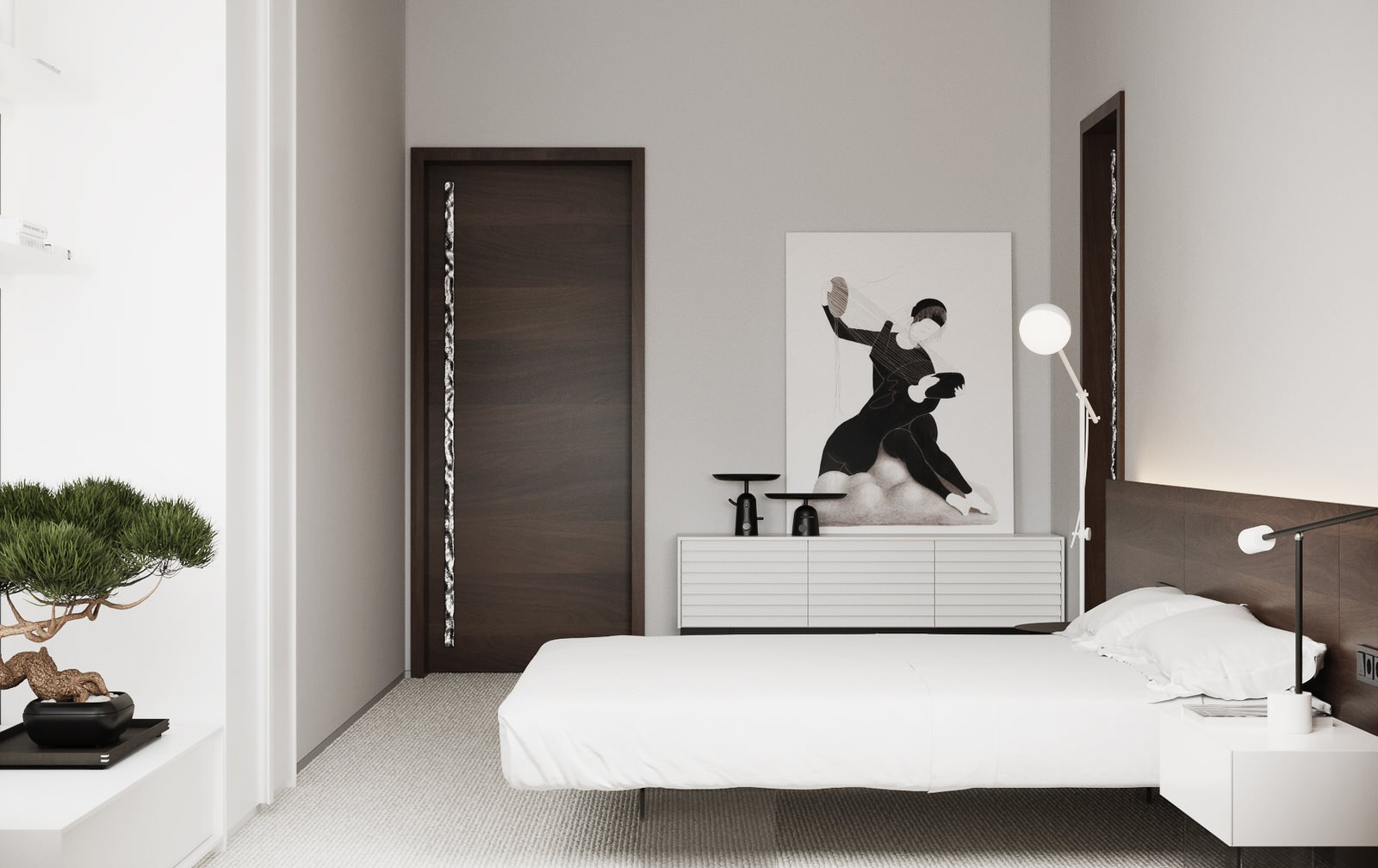 The Whale – Minimalist modern guest bedroom