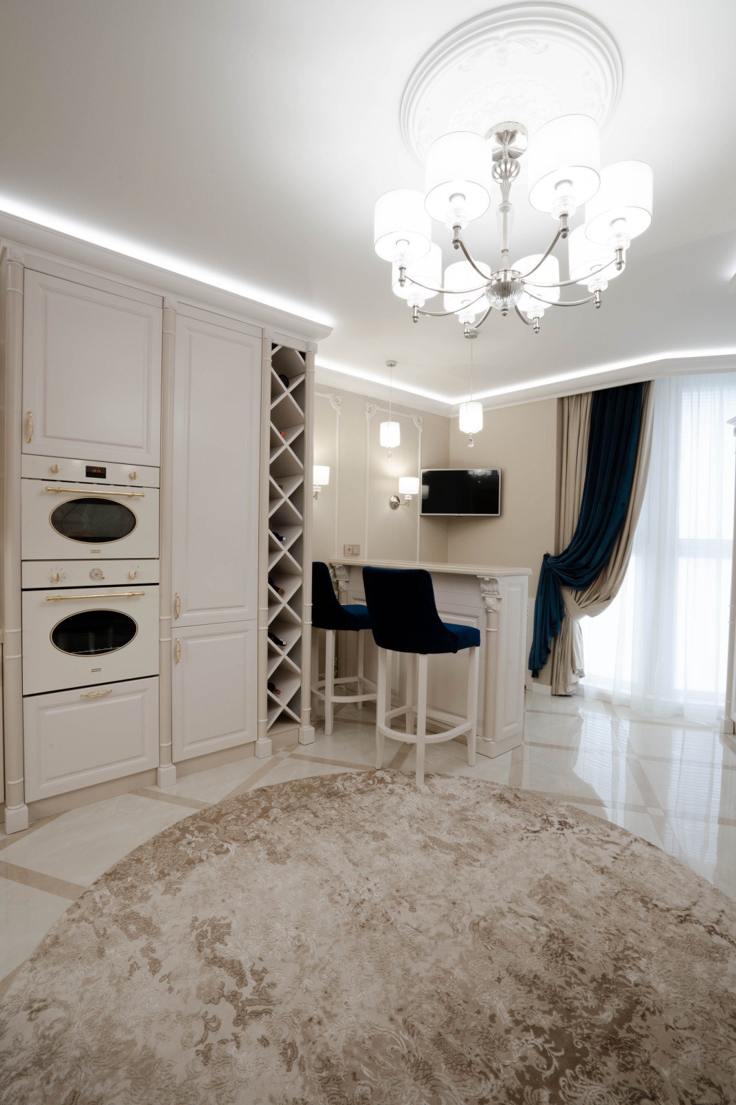 Классический интерьер, 108 кВ, ЖК Парковый