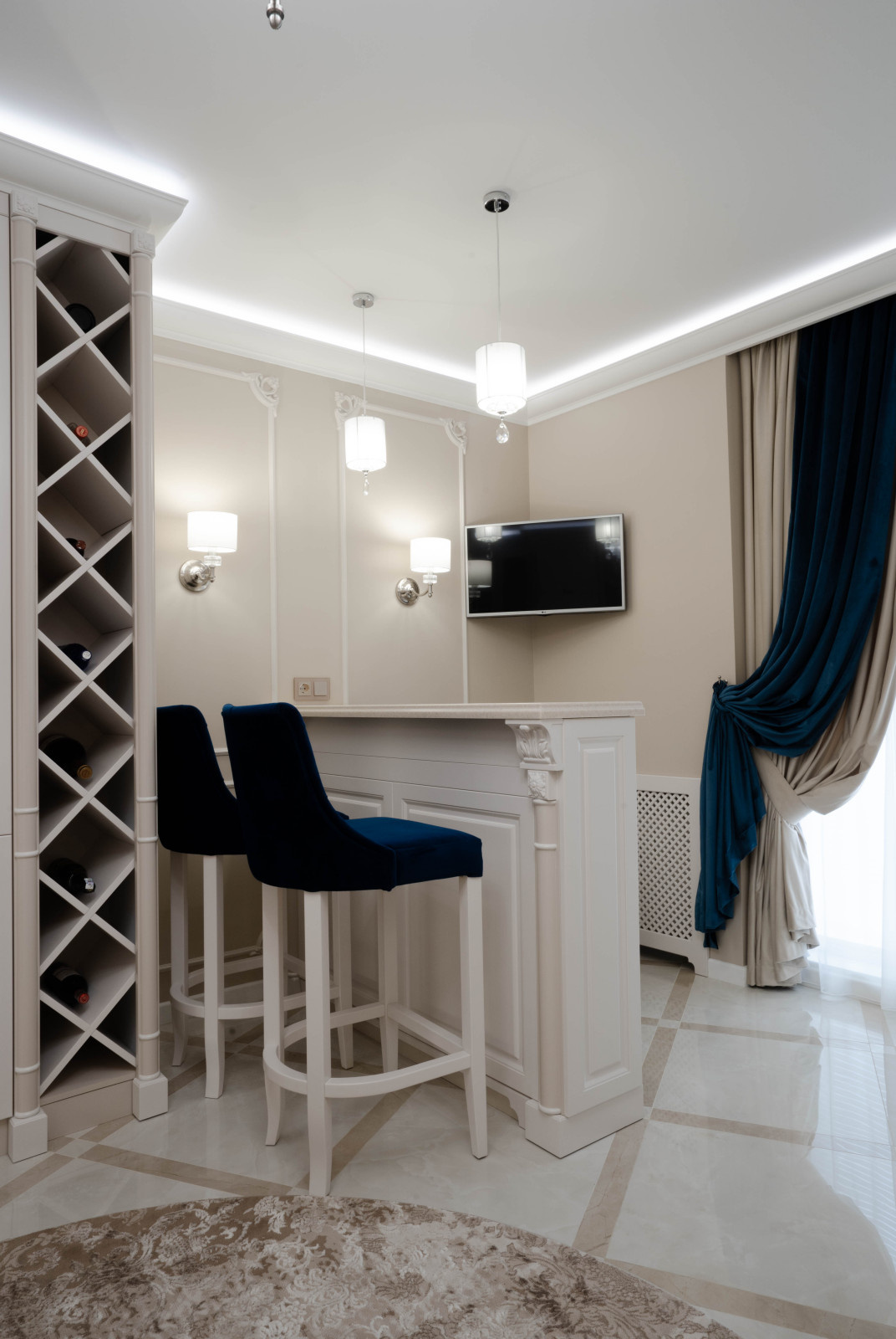 Классический интерьер, 108 кВ, ЖК Парковый