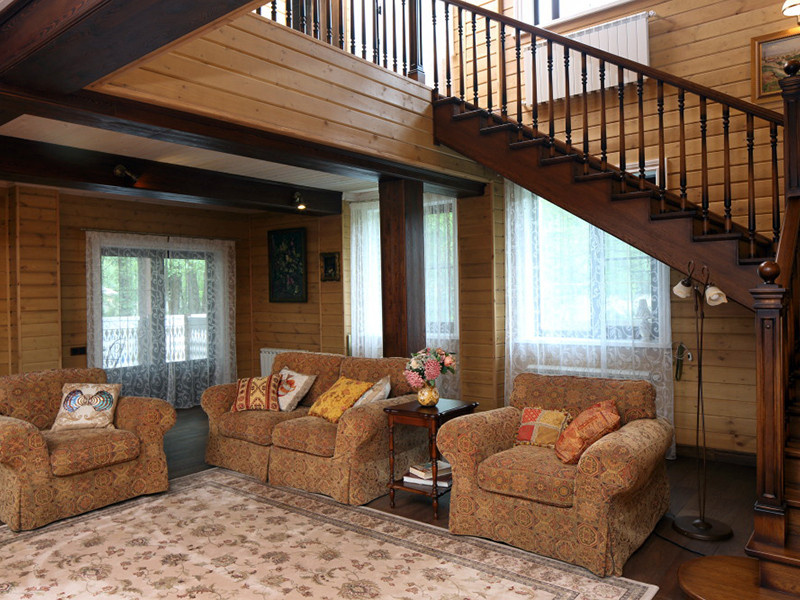 Дизайн интерьера деревянного дома 300 кв.м. в Крекшино