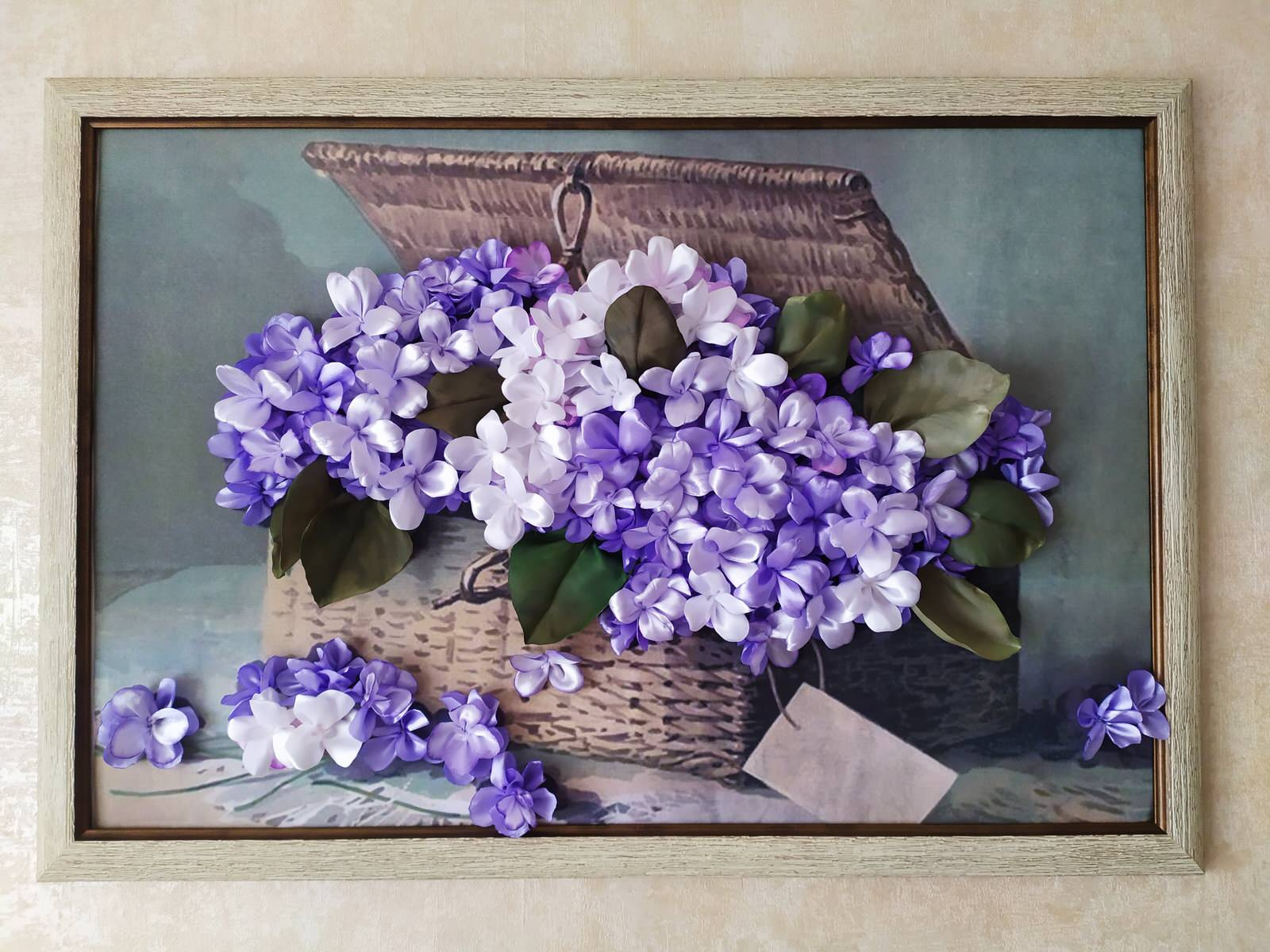 Корзина с фиалками