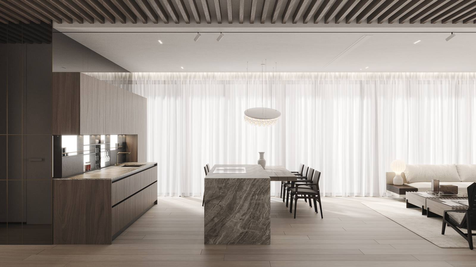 Modern megalopolis apartment