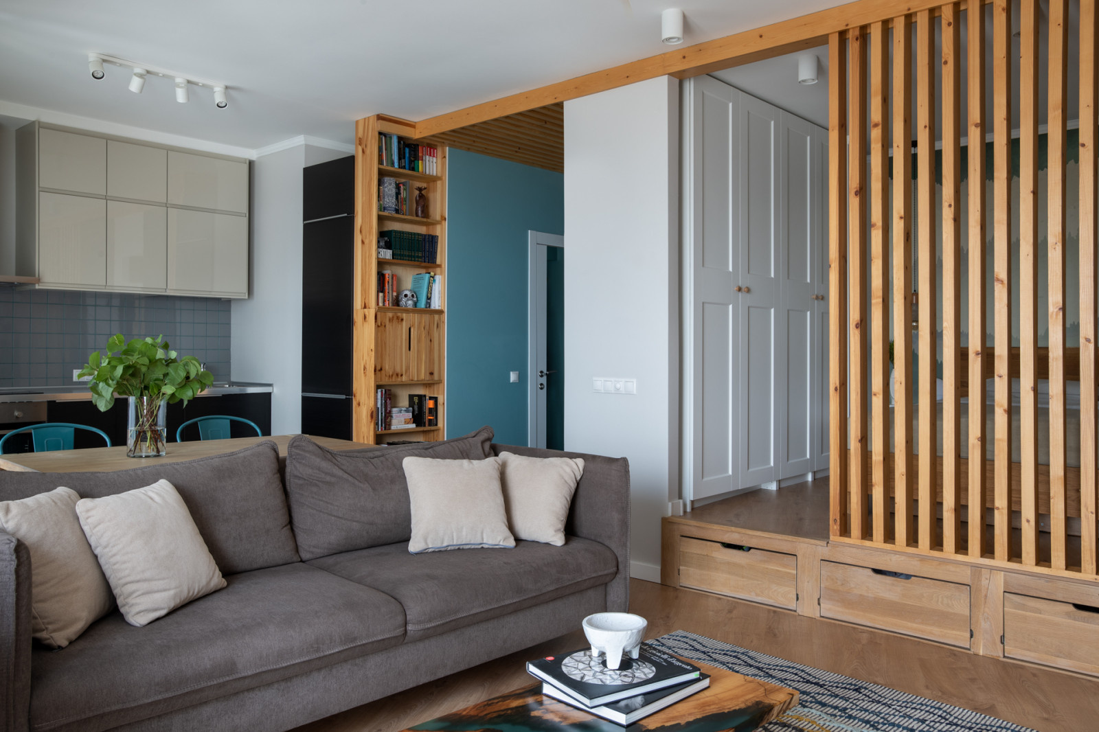 Интерьер квартиры-студии в ЖК Ньютон