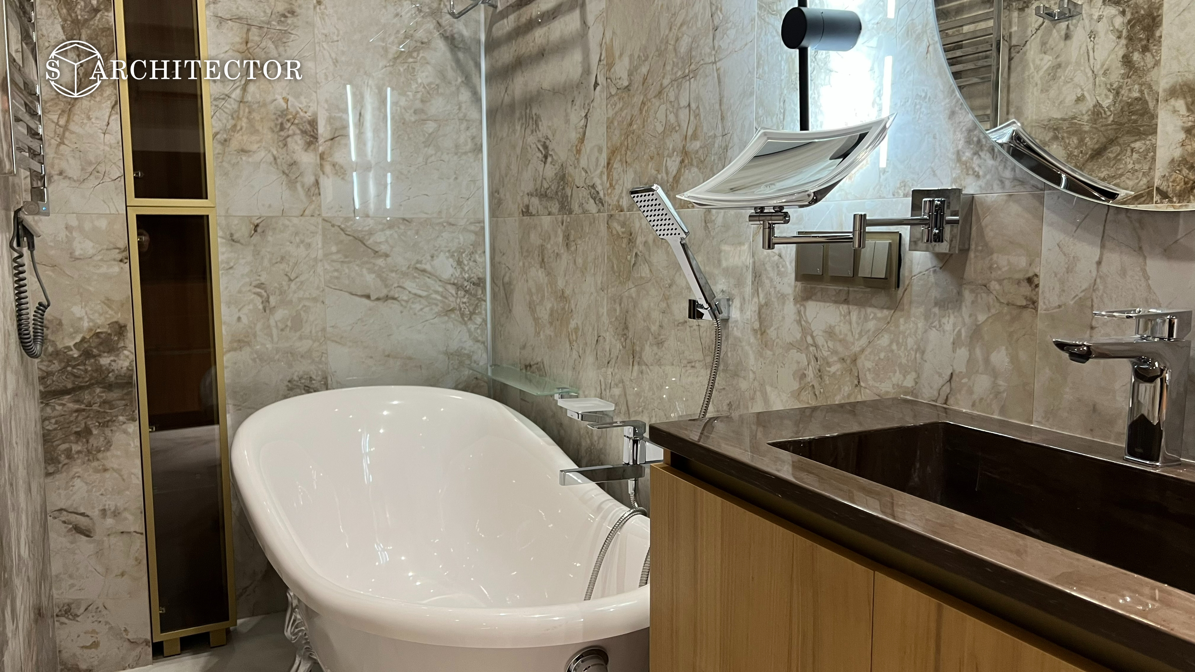 Дизайнерский интерьер 49 м² с натуральными материалами