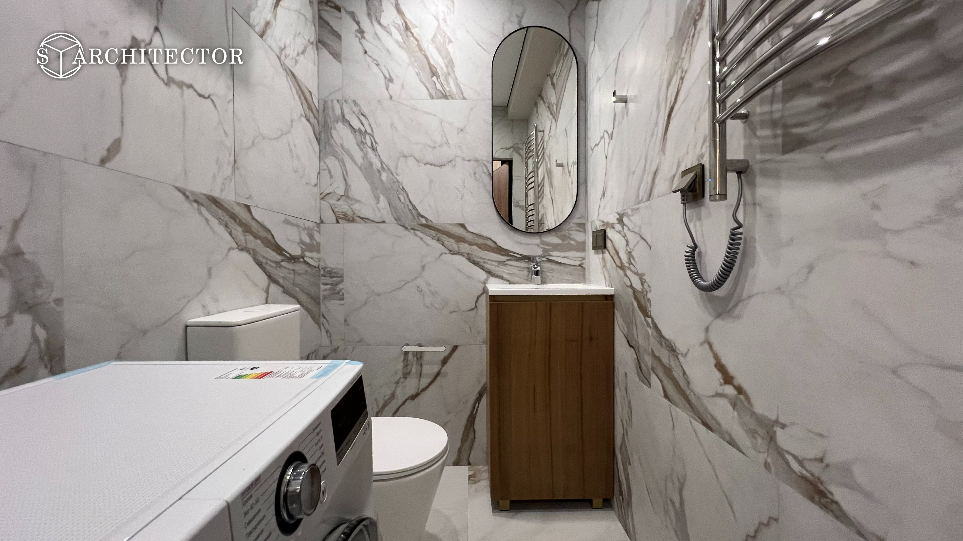 Дизайнерский интерьер 49 м² с натуральными материалами