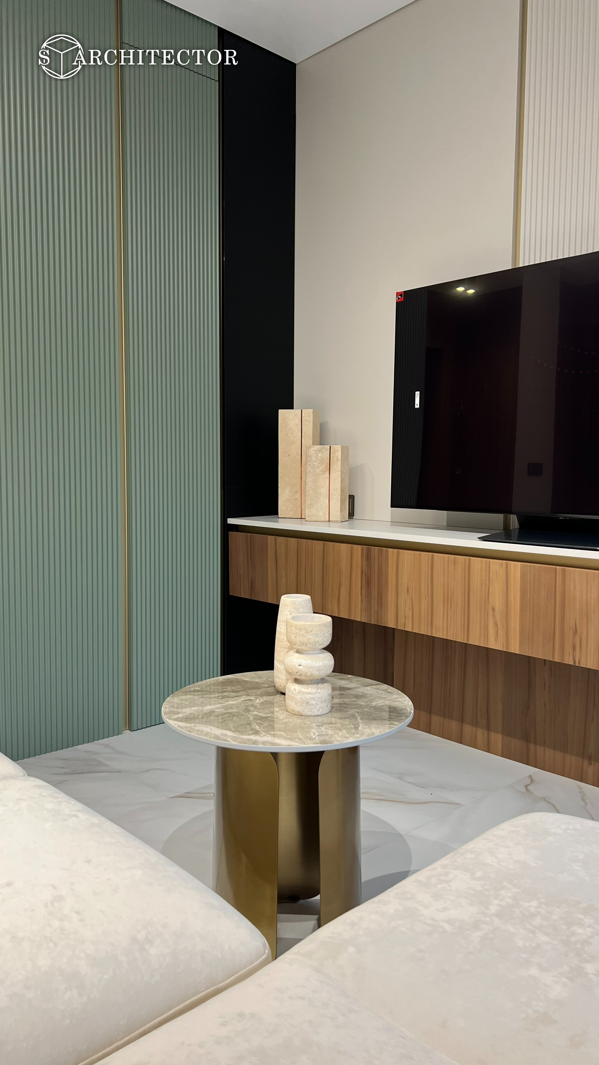 Дизайнерский интерьер 49 м² с натуральными материалами