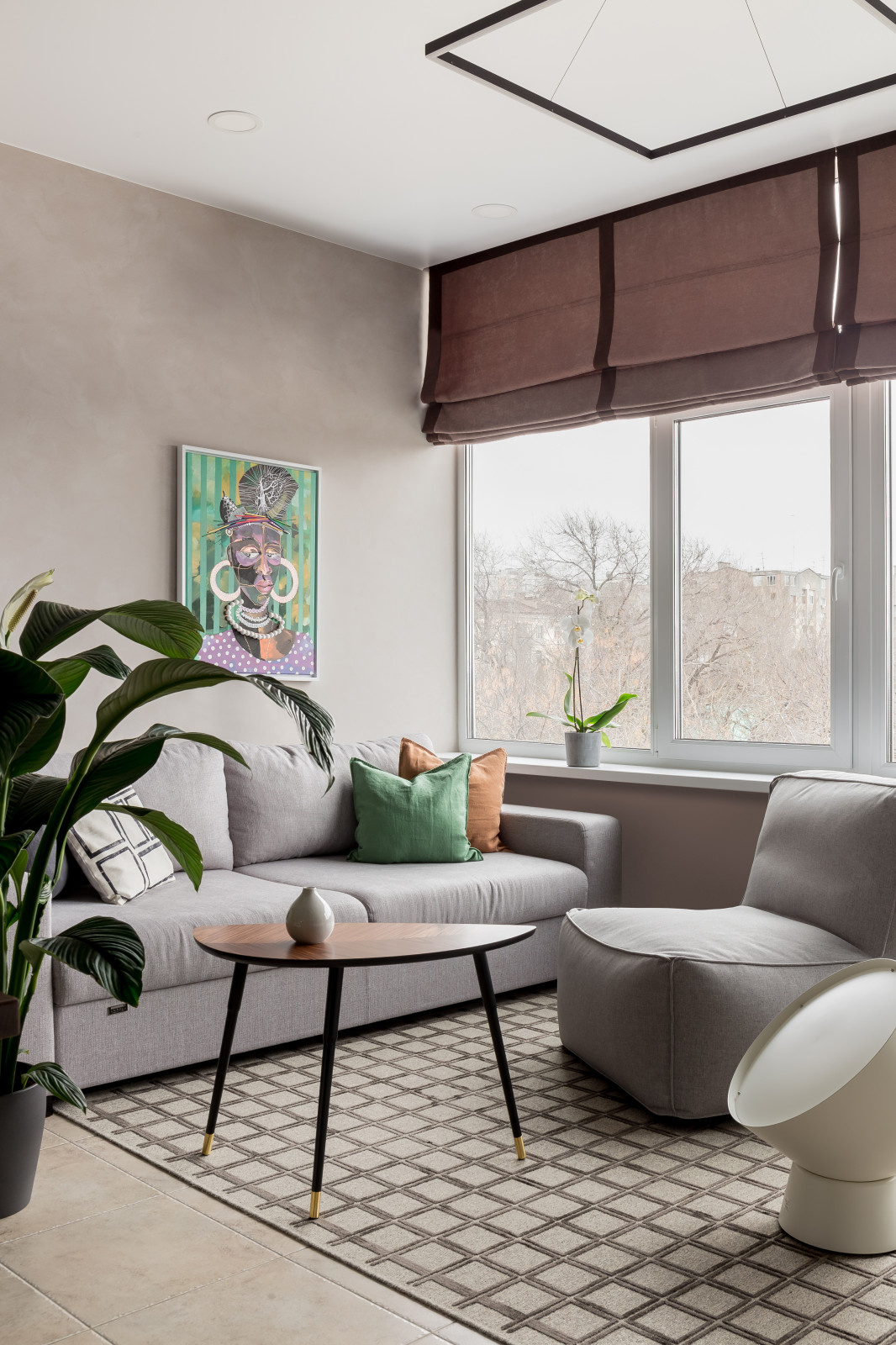 Кухня-гостиная с зеленью