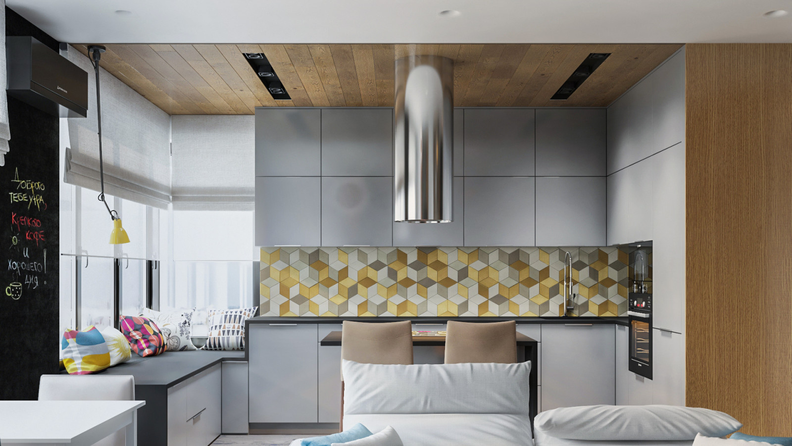 Проект современного интерьера квартиры 65 кв.м в ЖК «Маяковский» Москва