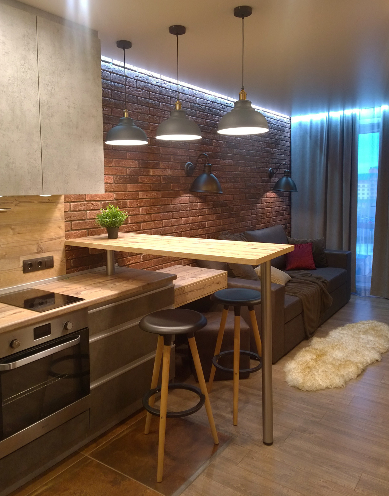 Гостиная LOFT. 2018 г. Реализация.