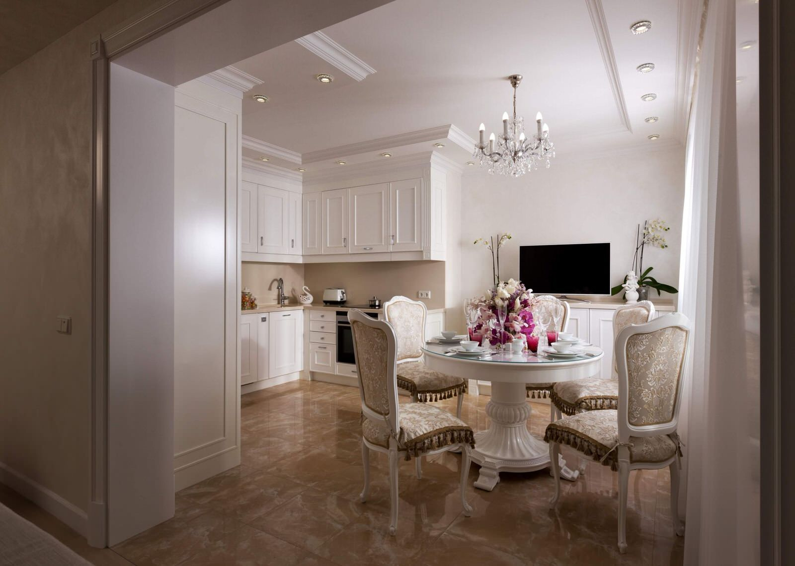 Интерьер светлой кухни-столовой от Mirt