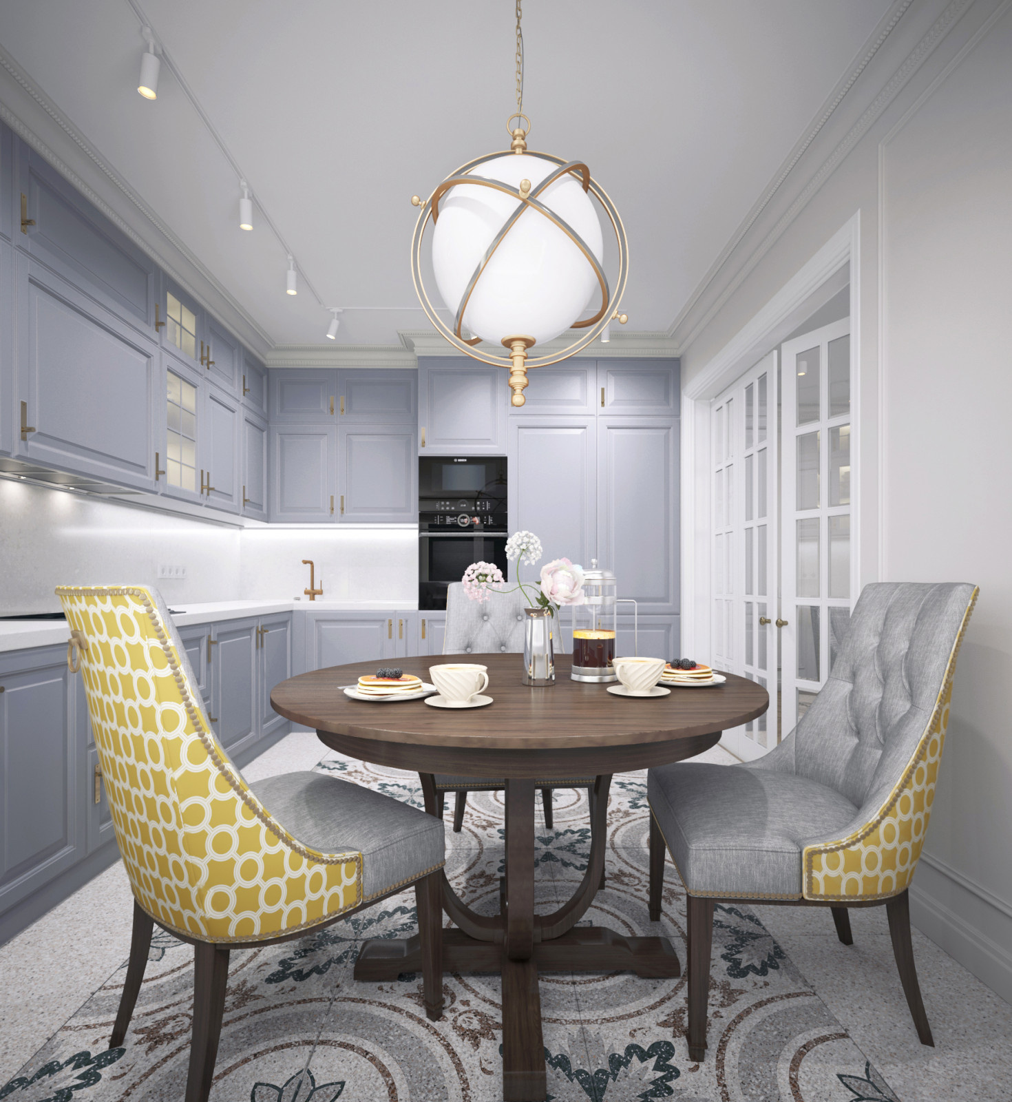 Современная / Американская классика. Квартира 86 кв.м