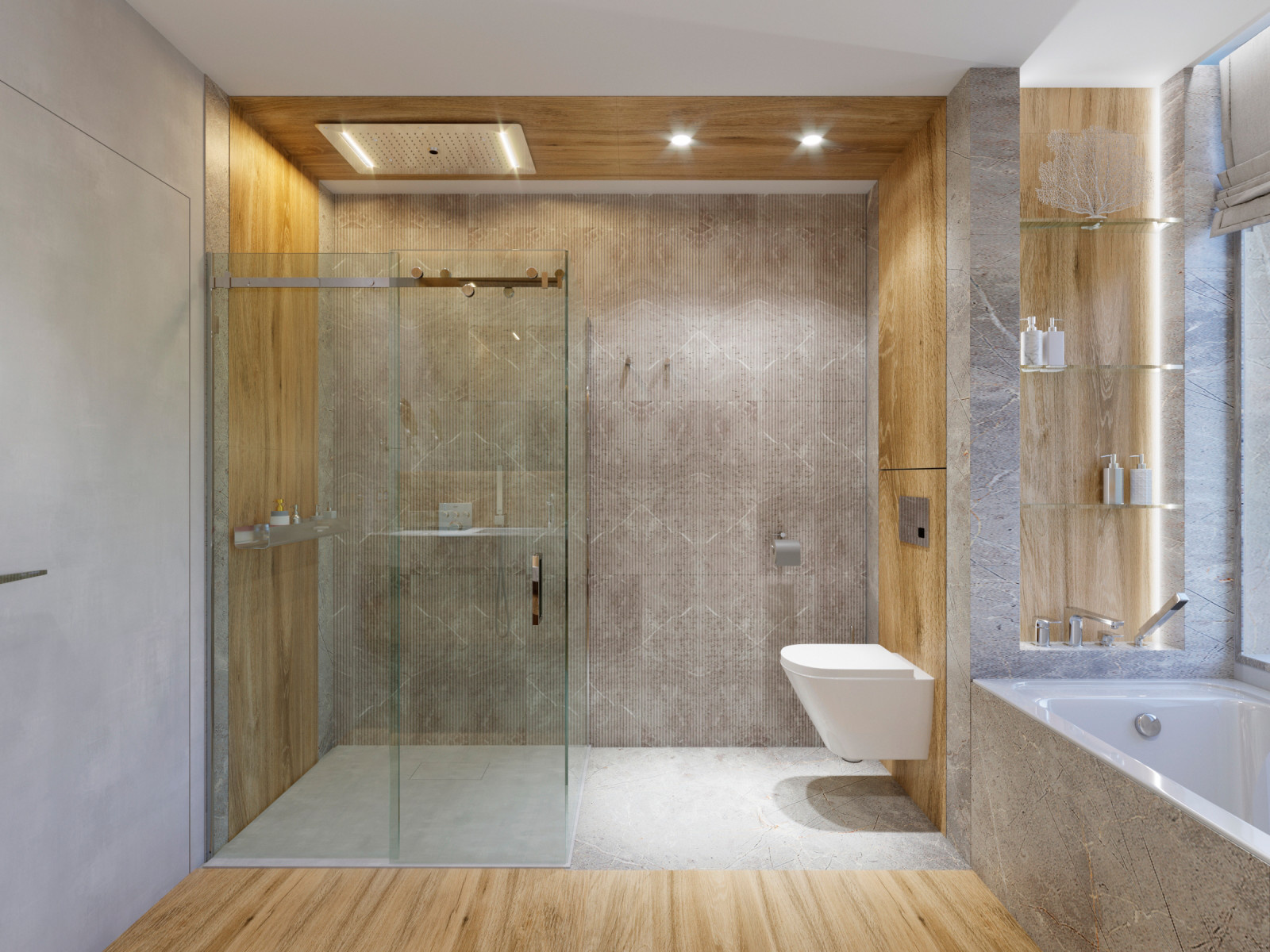 бетон и дерево