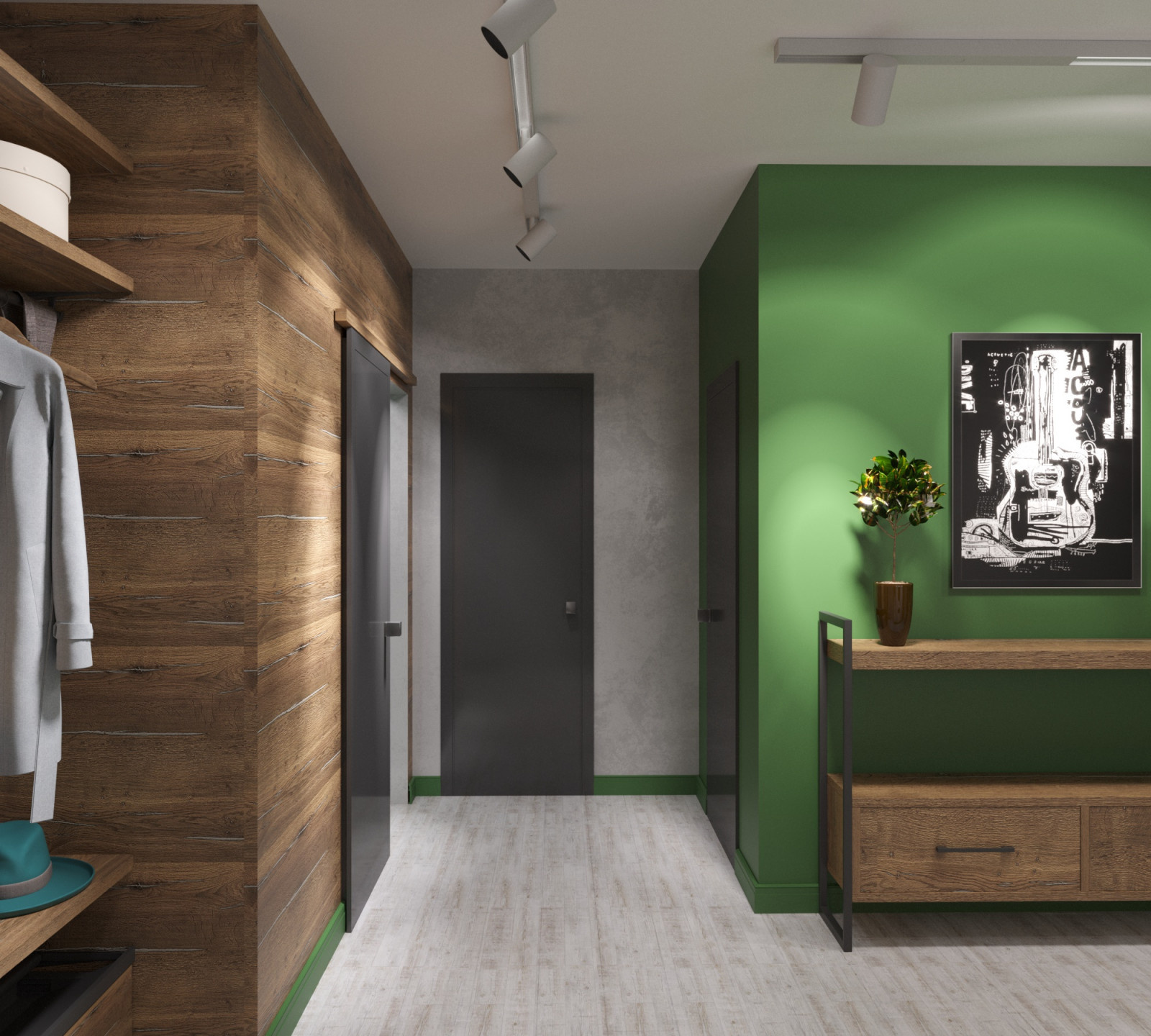 Eclectic apartment with loft motives