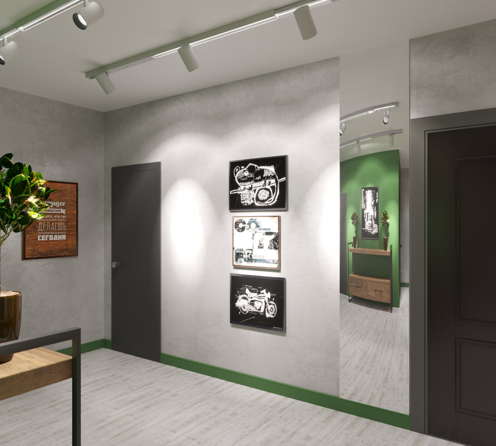 Eclectic apartment with loft motives