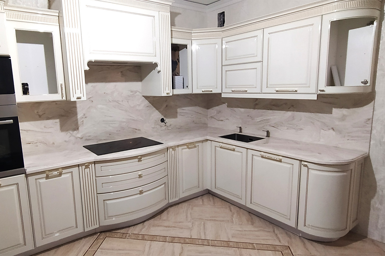 Столешница с кухонным фартуком из искусственного камня Corian Dune Prima