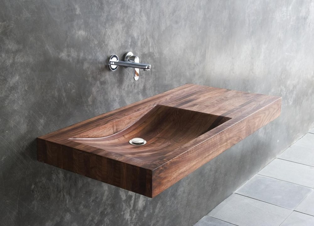 Деревянная раковина с подставкой