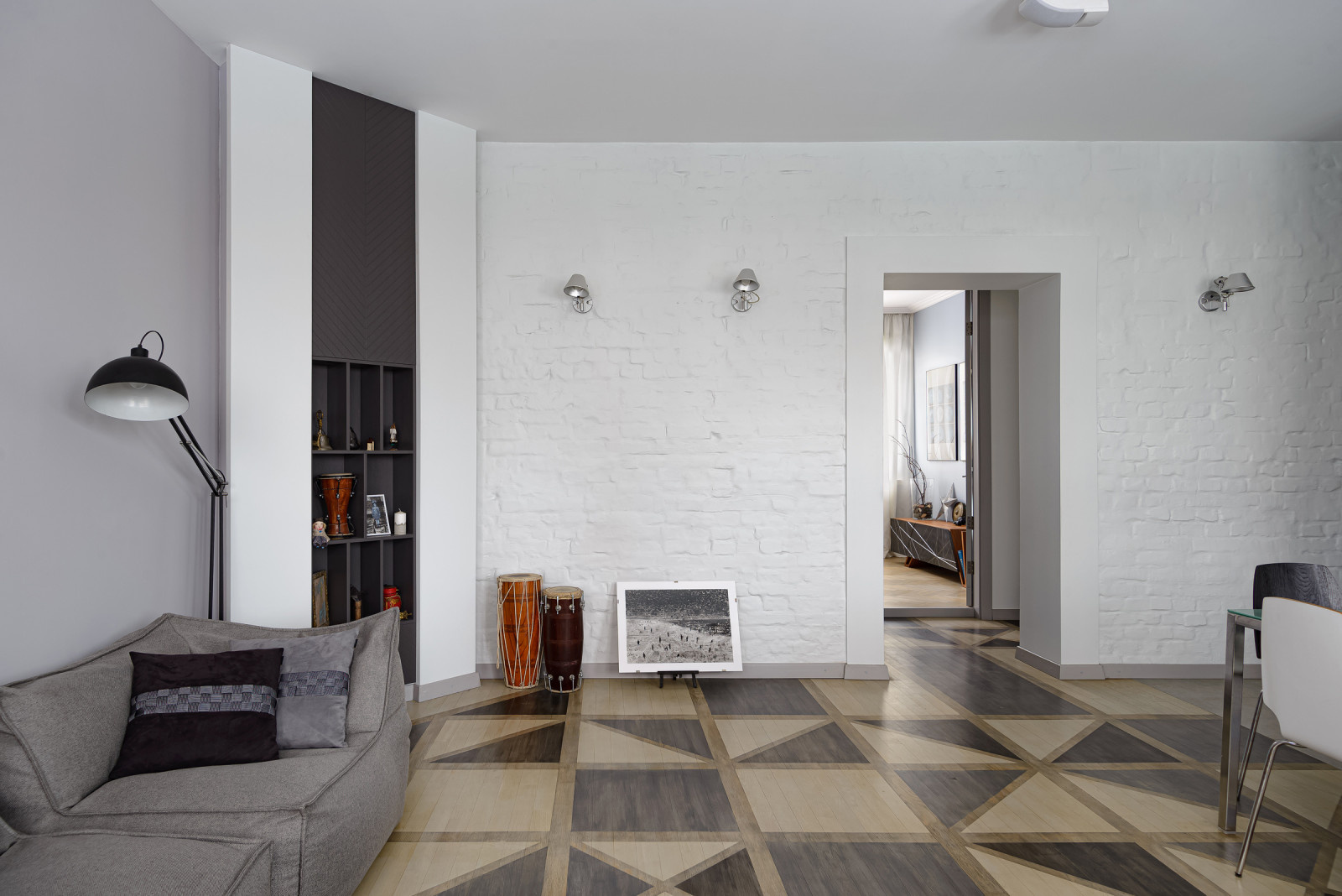 Проект недели: 30 кв.м. — кухня-гостиная с открытой кладкой