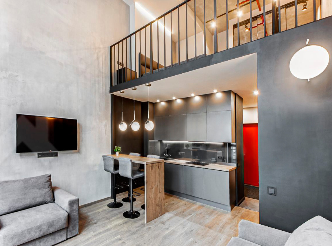 Геометрический двухуровневый лофт