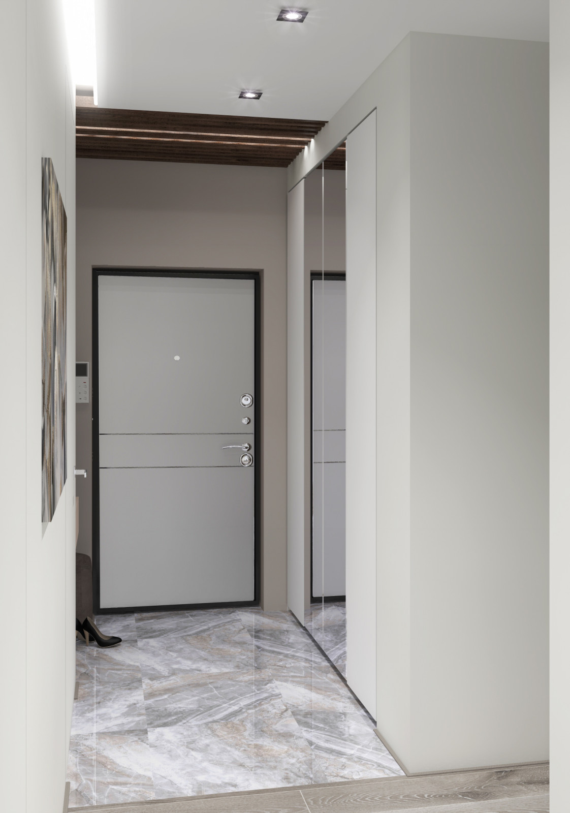 Прихожая, вид на входную дверь