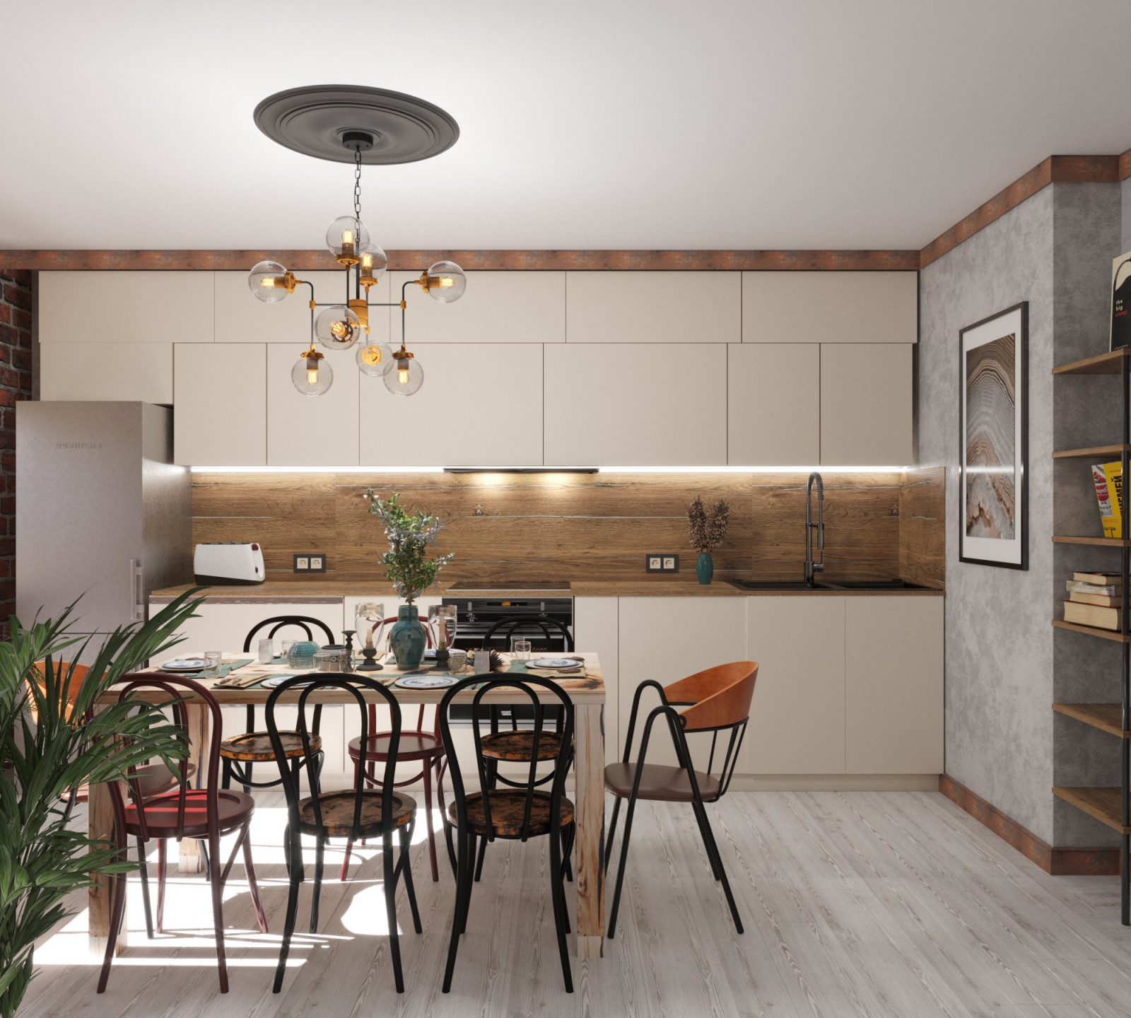 Eclectic apartment with loft motives